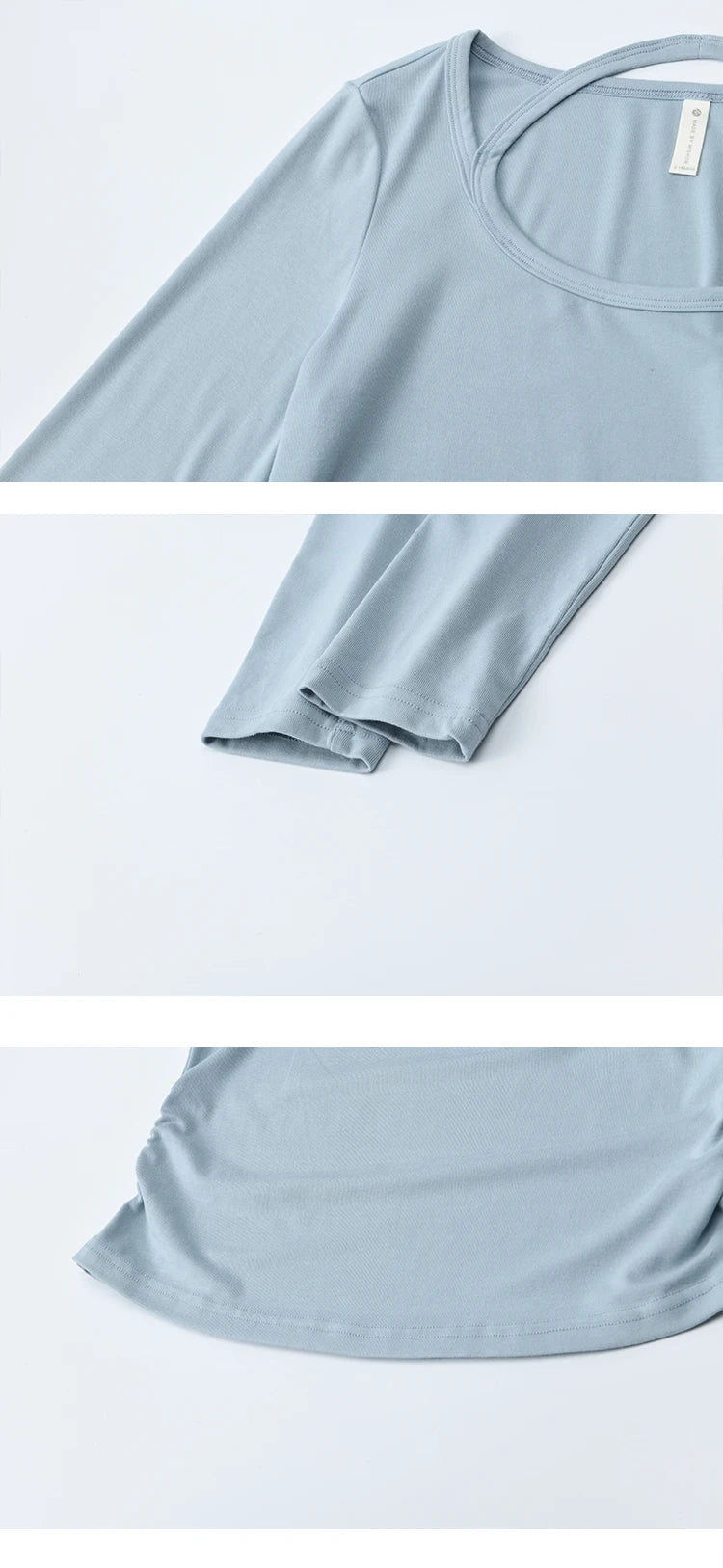 MISHOW Elastic Knitted T-shirts for Women Autumn 2025 Hanging Neck Strap Tees Pleated Waist Slim Long Sleeved Top MXE42T0720