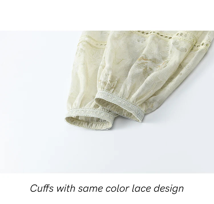 MISHOW Floral V-neck Drawn Tassels Dresses 2025 Spring Summer Hollow Out Lantern Sleeve Dresses Vacation Doll Dress MXE15L2121