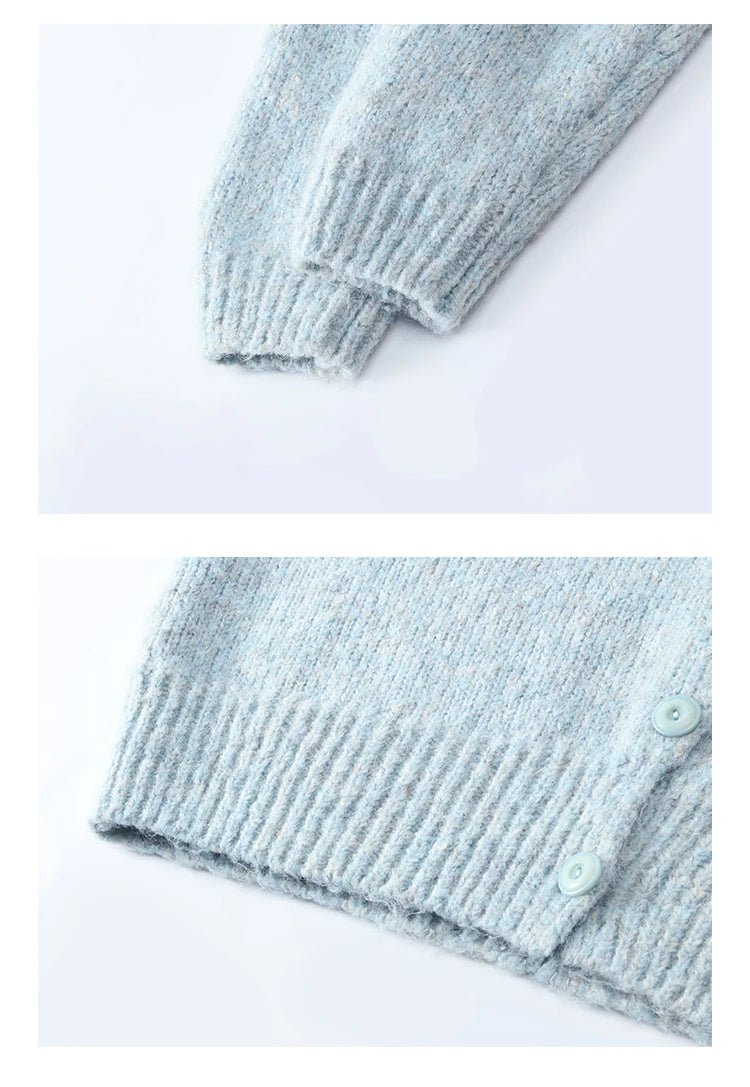 MISHOW Turn Down Collar Wool Blend Sweater Women Solid Single-breasted Tops Thickened Warm Versatile Knitted Cardigan MXD59Z1136