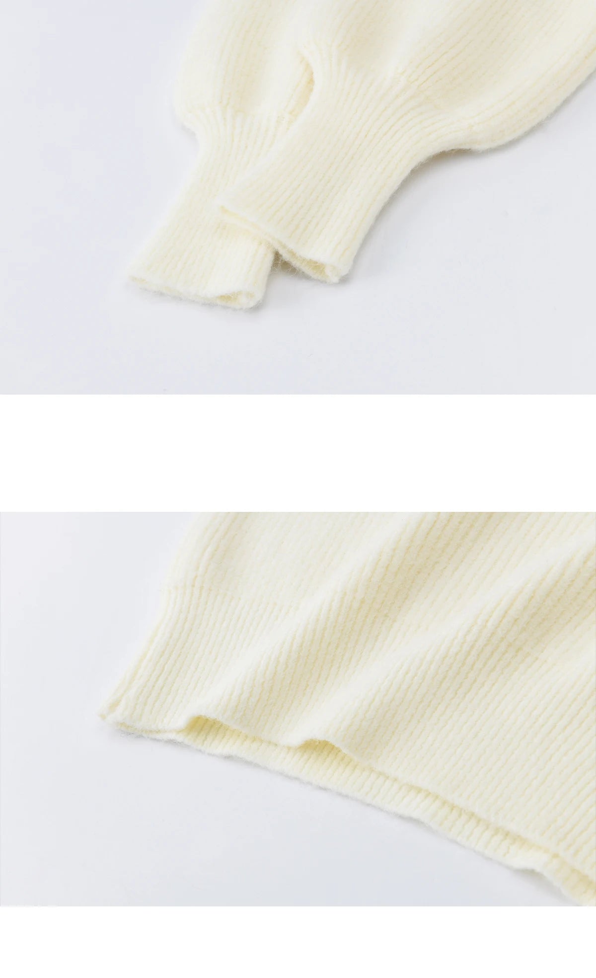 MISHOW Women's Cutout Neck Knitted Sweater 2025 Winter Ruffle Flower Decor Dropped Lantern Sleeves Pullover Tops MXE94Z2982