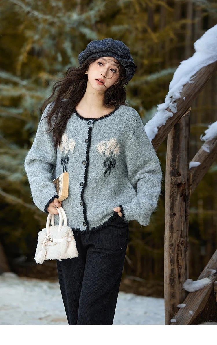 MISHOW Corduroy Pants High Waist Straight Pants Pocket Design Velvet Inside Comfortable Touch Slim Fit Office Lady MXD55K0813