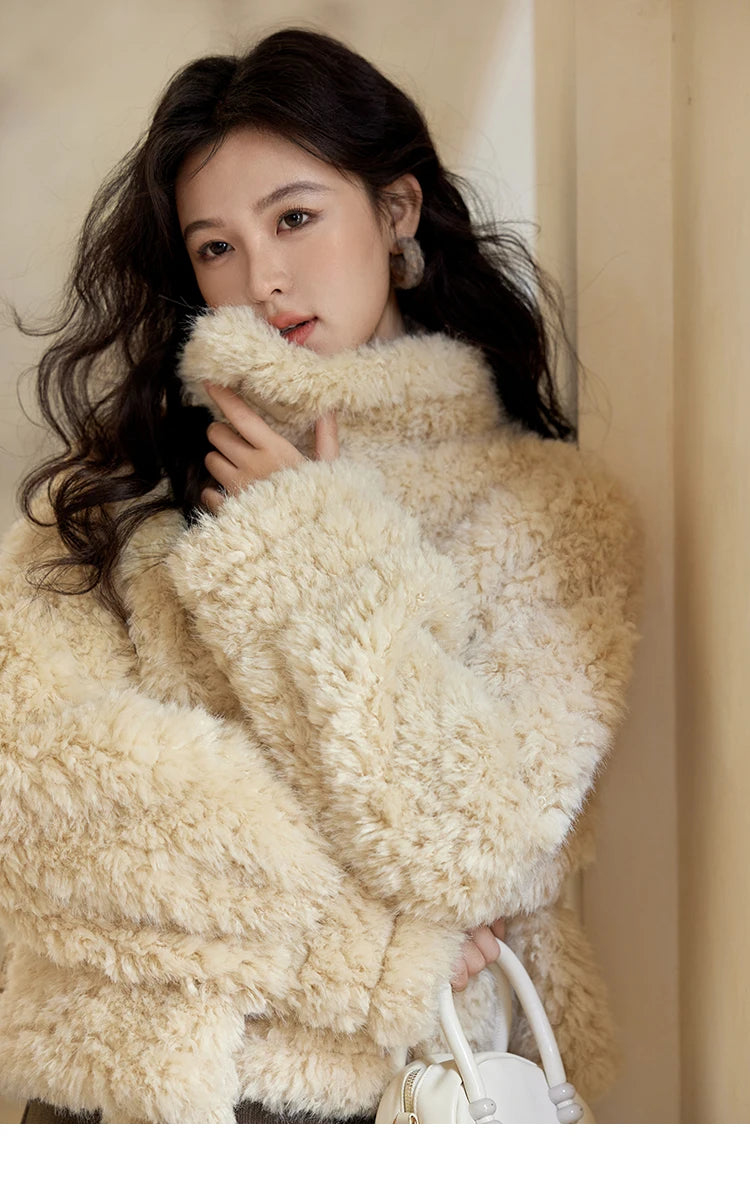 MISHOW American Vintage Faux Fur Jacket Women 2024 Winter Warm Thickened Turn Down Collar Fur One Reversible Jacket MXD55W0648