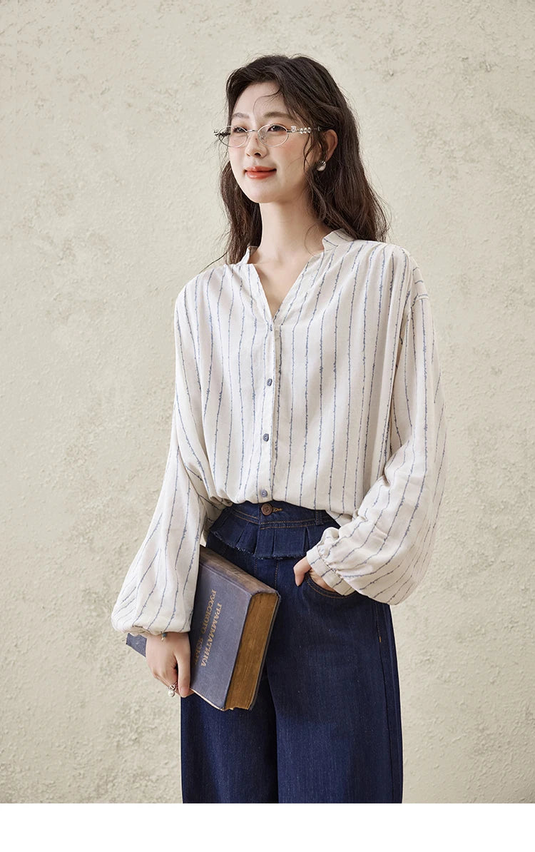 MISHOW Casual Spring Summer Jeans for Women 2025 Stitching Ruffle High Waist Jeans Female New Fashion Wide Leg Pants MXE16K0907