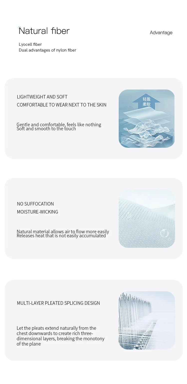 MISHOW Women's Summer Shirt 2025 New Wood Ear V-neck Flying Sleeve Shirt Casual Wrinkle Spliced Button Ladies Top MXE37X1908