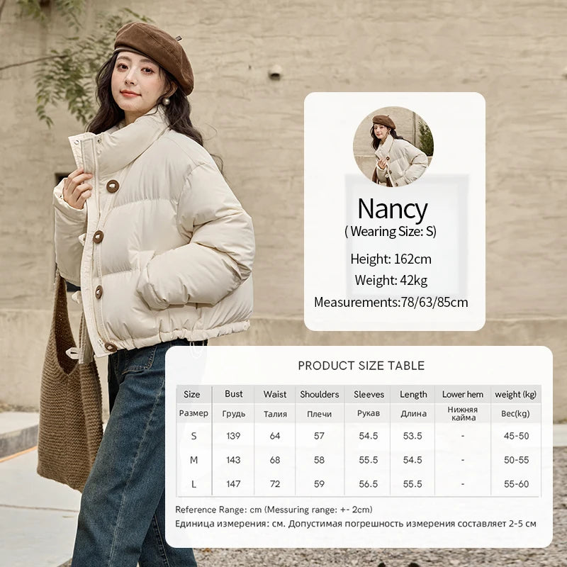 MISHOW Minimalist Down Jacket Women Zipper Short Jacket 2024 Fall Winter Loose Korean Version White Duck Down Jacket MXD42Y0047