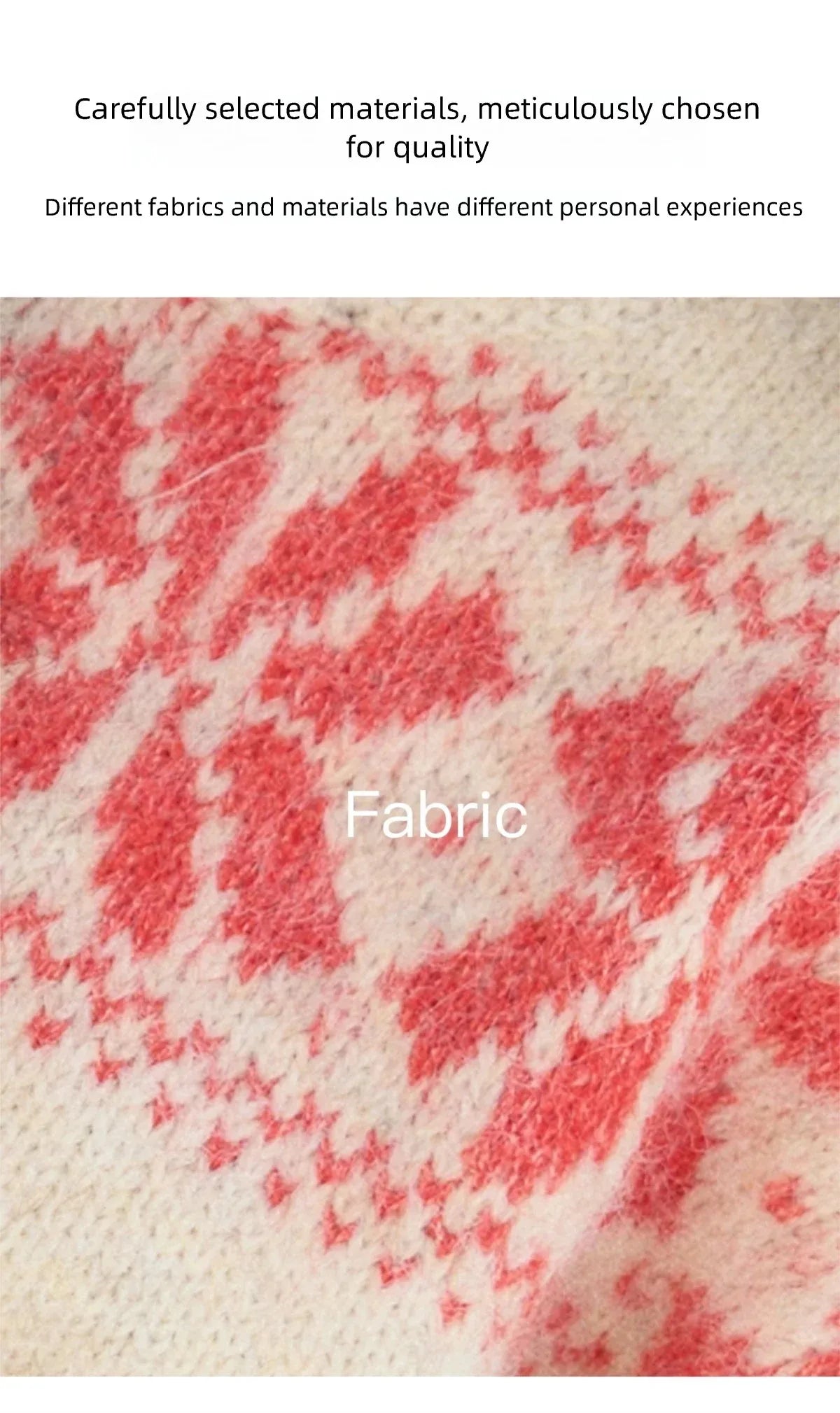 MISHOW Christmas Geometric Jacquard Sweater for Women 2025 Winter Beige White Wool Round Neck Loose Knitted Sweater MXE93Z2938