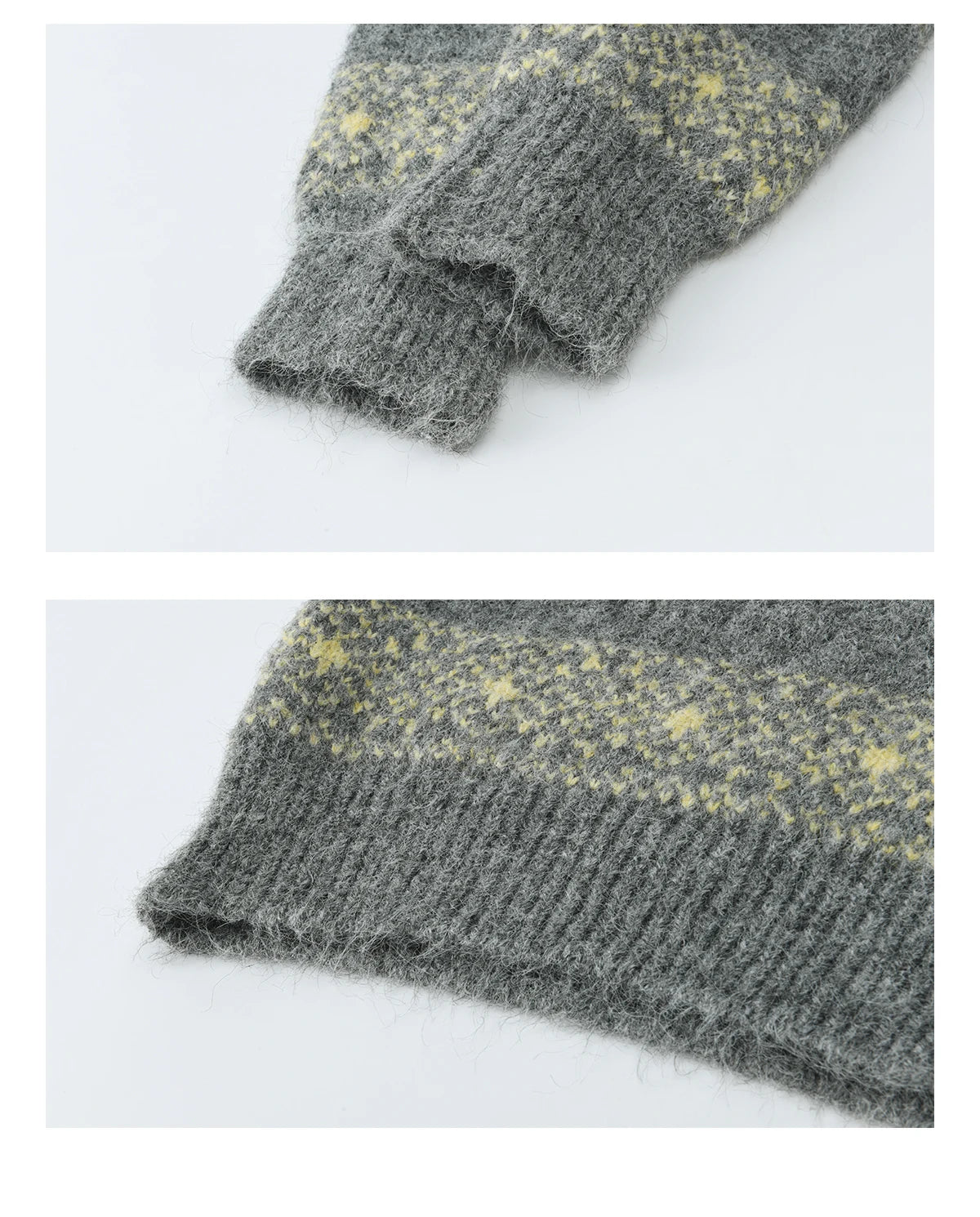 MISHOW Women's Fair Isle Knitted Sweater 2025 Winter V-neck Wool Blend Casual Tops Removable Hood Warm Loose Sweaters MXE94Z2979