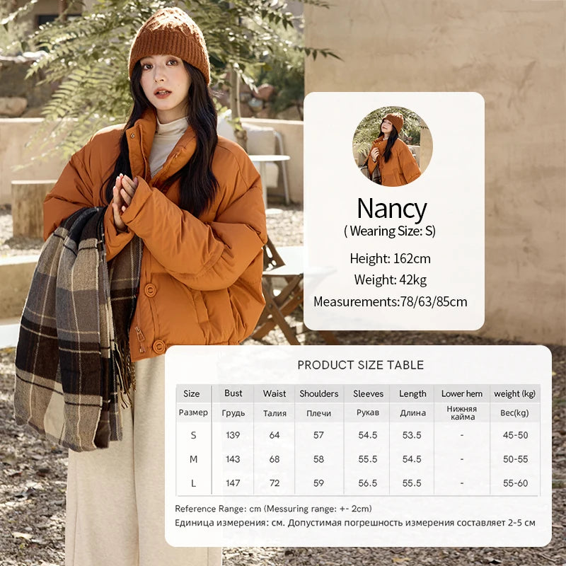 MISHOW Minimalist Down Jacket Women Zipper Short Jacket 2024 Fall Winter Loose Korean Version White Duck Down Jacket MXD42Y0047