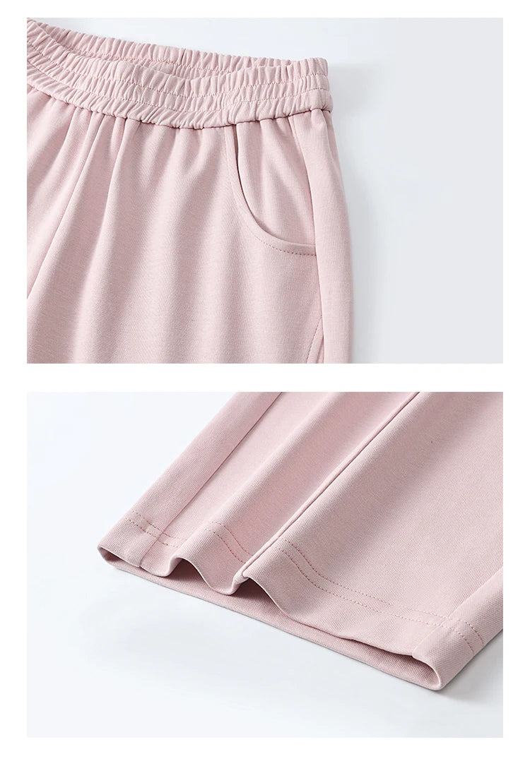 MISHOW Elastic Waist Sweatpants for Women Spring 2025 Versatile Solid Sports Pants Straight Leg Long Sickle Pants MXE14K0875