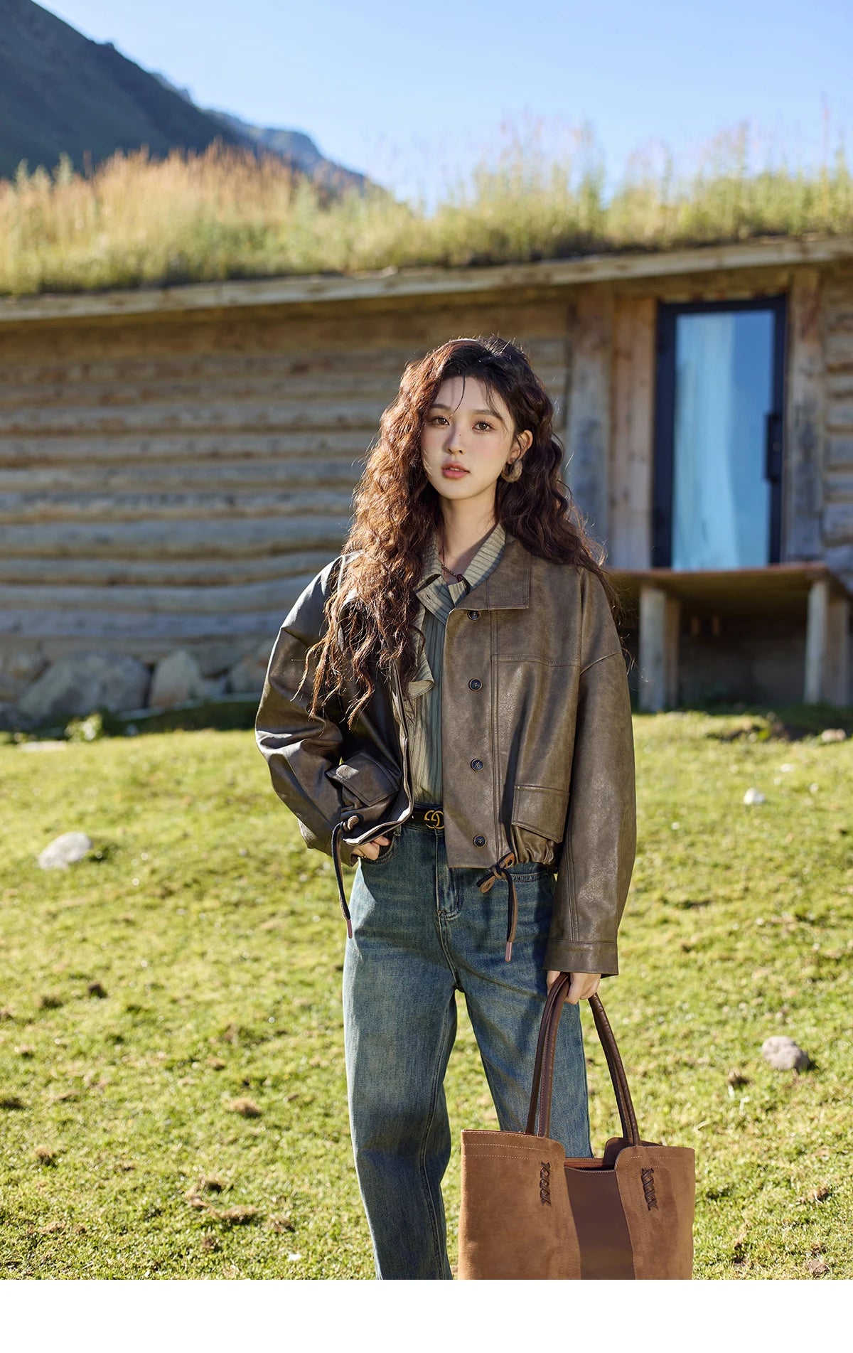 MISHOW Retro Button Long Sleeved Striped Shirt for Women 2024 Autumn Korean Flounce Polo Neck Casual Tops Office Lady MXD41C0321