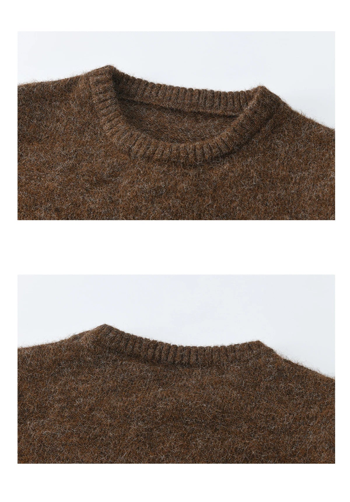 MISHOW Women's Brown Knitted Sweater 2025 Autumn Winter Cat Pattern Jacquard Crew Neck Sweaters Loose Pullover Tops MXE94Z2991