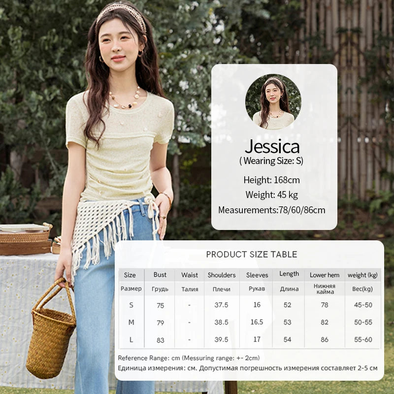 MISHOW Solid Office Lady Summer Shirts for Women 2025 New Short Sleeve Round Neck Knitted T-shirt Female Fashion Slim MXE32Z1232