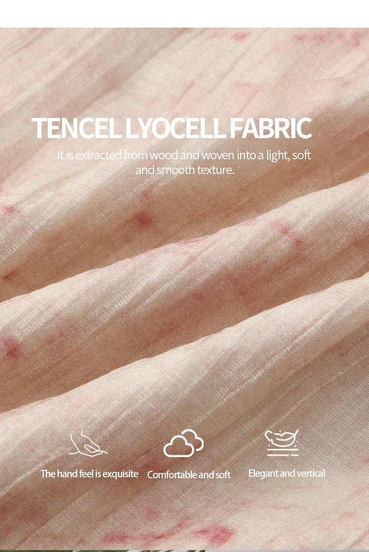 MISHOW Korean Women's Floral Pink Dress Autumn Convertible V Neck Off Shoulder Bubble Sleeves Elastic Waist Dresses MXE41L2479