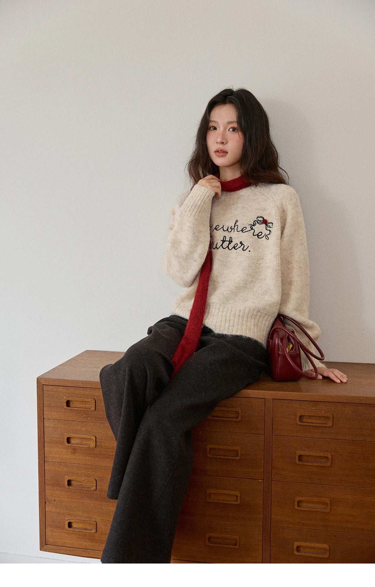 MISHOW Wide-leg Pants for Women 2025 Autumn Winter High Waist Straight Lace-up Loose Pants Retro Casual Slim Pants MXE89K1100