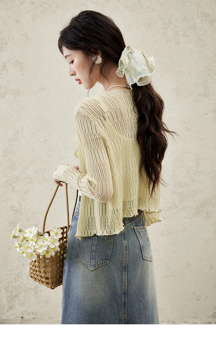 MISHOW Casual V-neck Knitted Cardigan Women 2025 Spring Long Sleeve Solid New Cardigans Female Fashion Office Lady MXE16Z1193