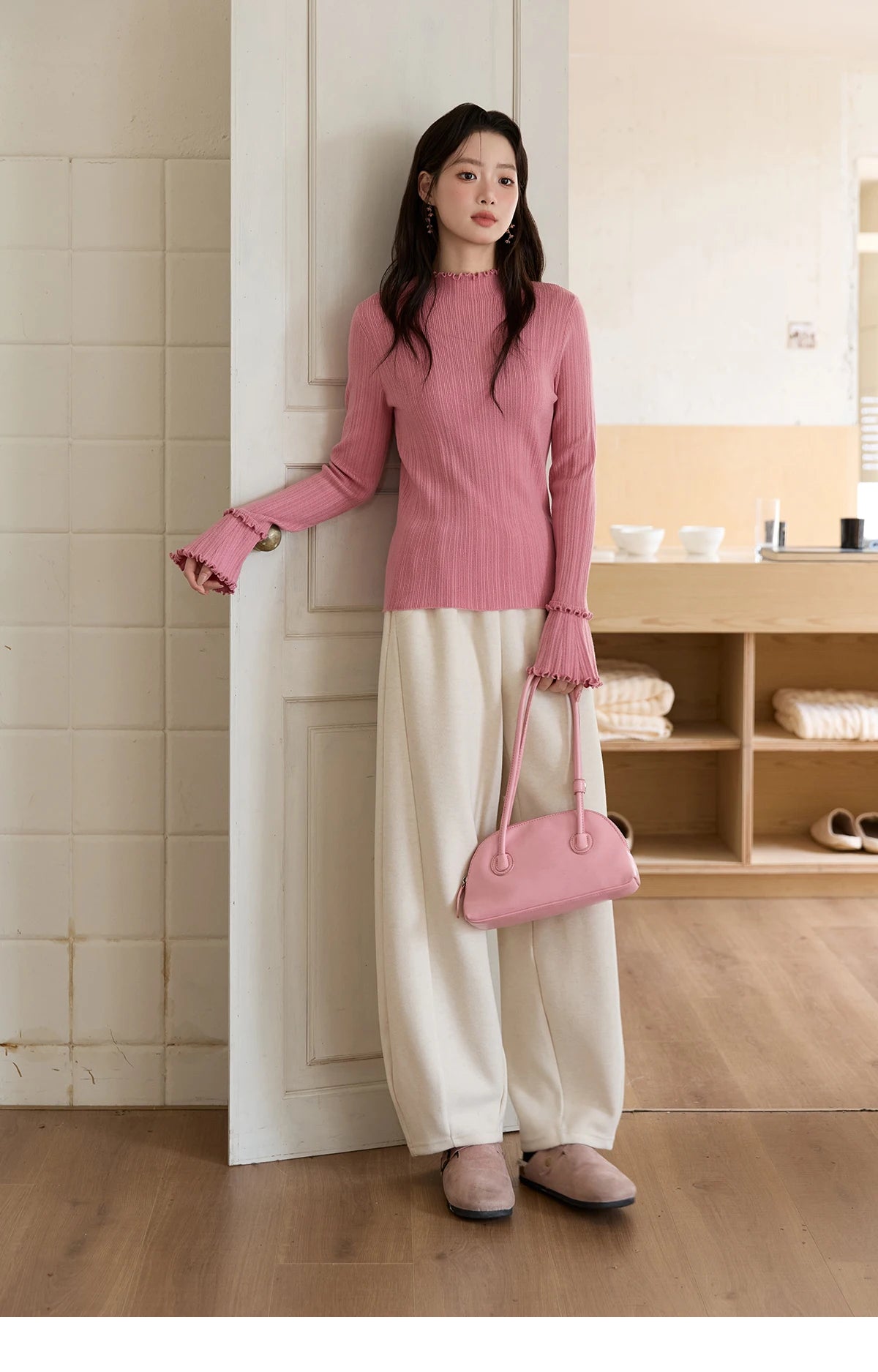 MISHOW Casual Pants for Women 2025 New Fashion Solid Loose Wide-leg Pants Commute Comfortable Women's Winter Pants MXE51K1093