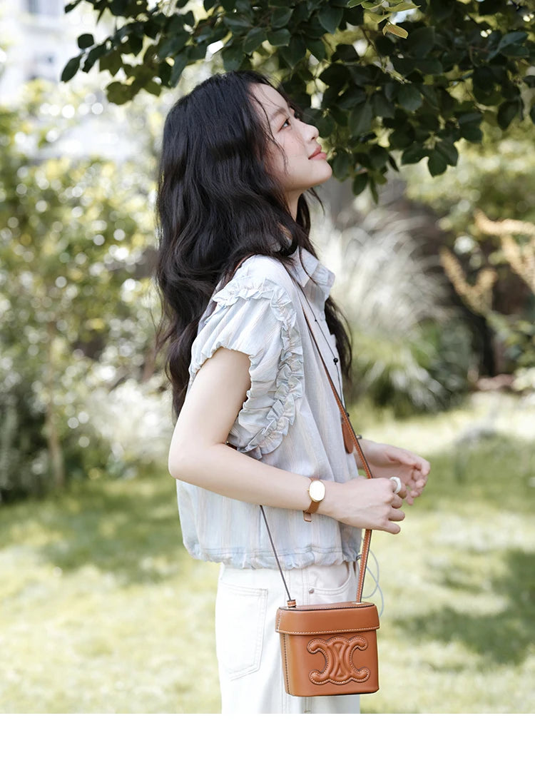 MISHOW Women's Short Sleeve Shirt 2025 Summer Ladies Turn-down Collar Button Shirt Casual Striped Top Female Clothing MXE38C2347