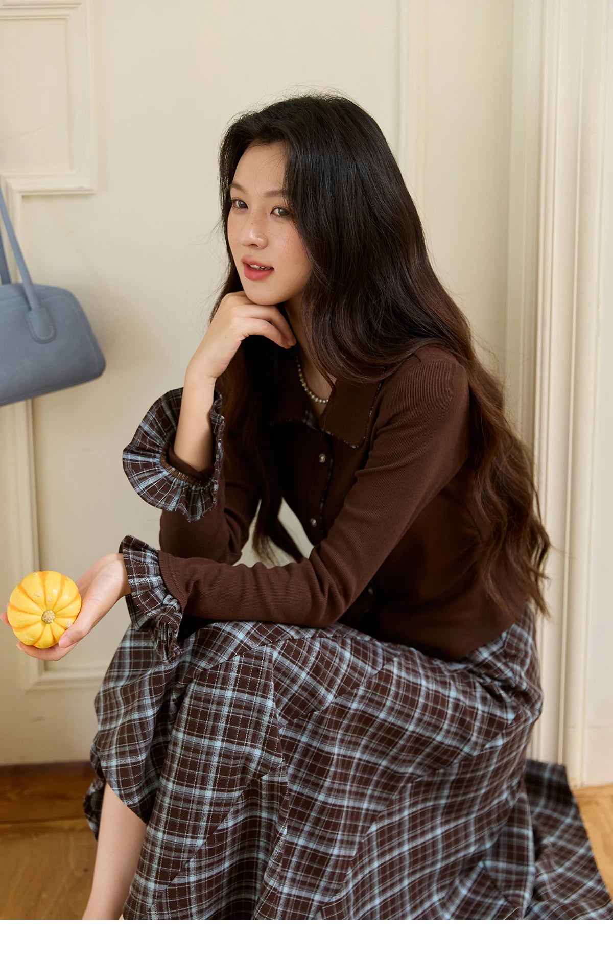 MISHOW Irregular Plaid Skirt 2025 Winter Retro Contrasting Skirt Female High Waist A-LINE Casual Skirts Office Lady MXE47B2436