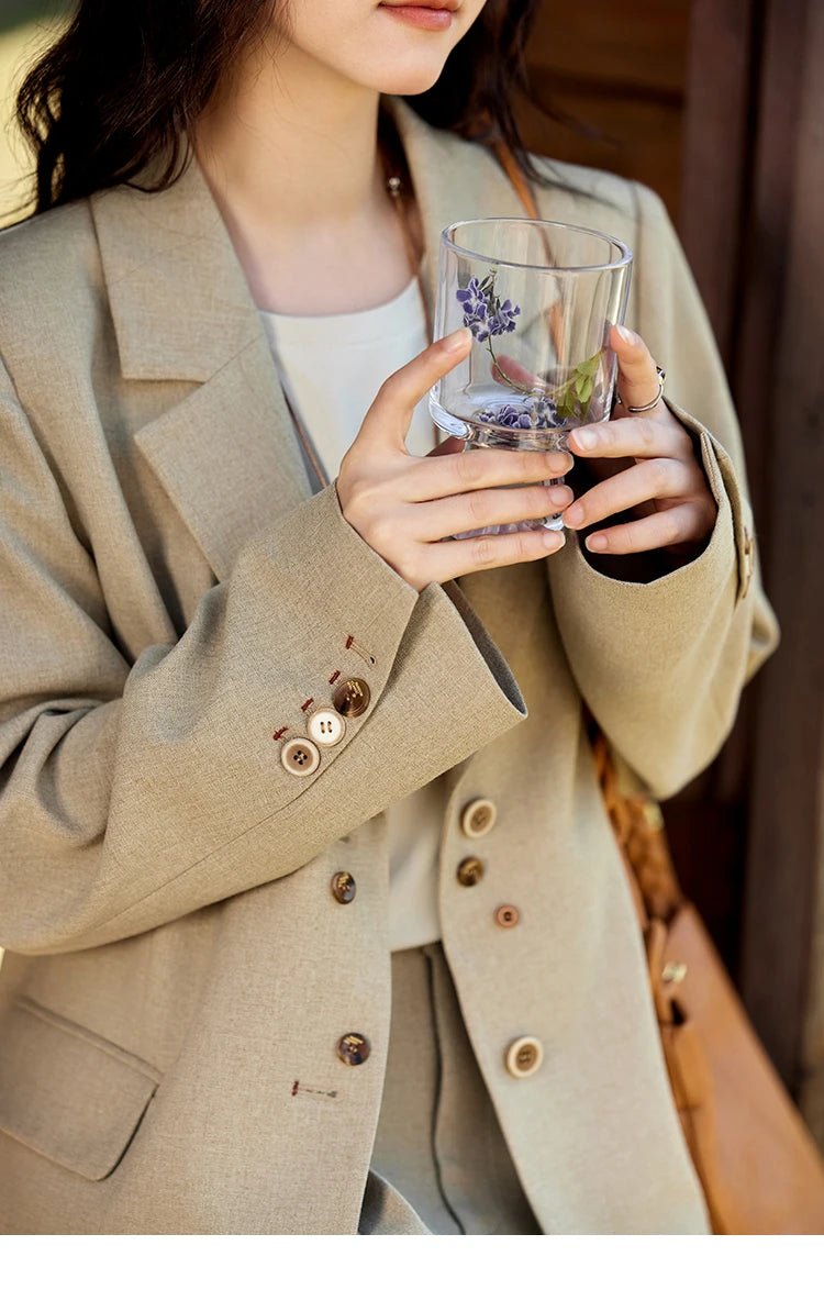 MISHOW Skirt Jacket For Women Separately 2025 Spring New Casual Vintage Blazer Jacket Pleated Skirt Fashion Blazer MXE11W0712