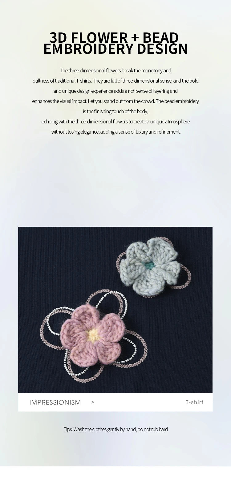 MISHOW Casual Summer Print T-shirts Women New 2025 Short Sleeve Round Neck Flower Beaded Shirts Female Fashion Tops MXE33T0499