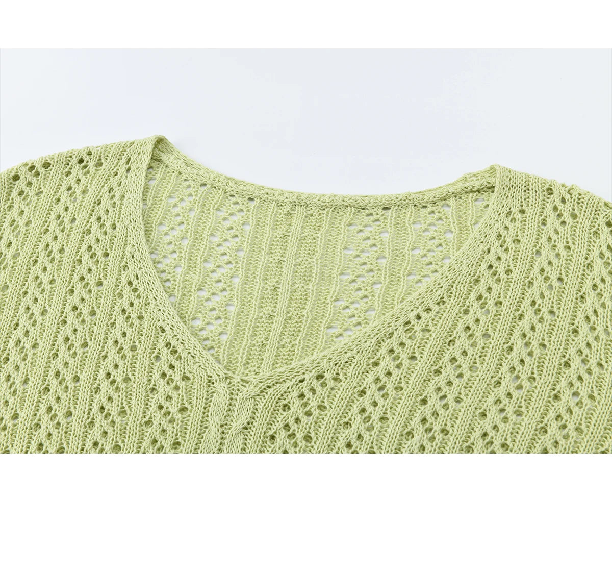 MISHOW Women's Hollow Out Cable Knit Tops with Camisole Two Piece Set Spring Loose Casual Breathable Green Sweater MXF16T1524