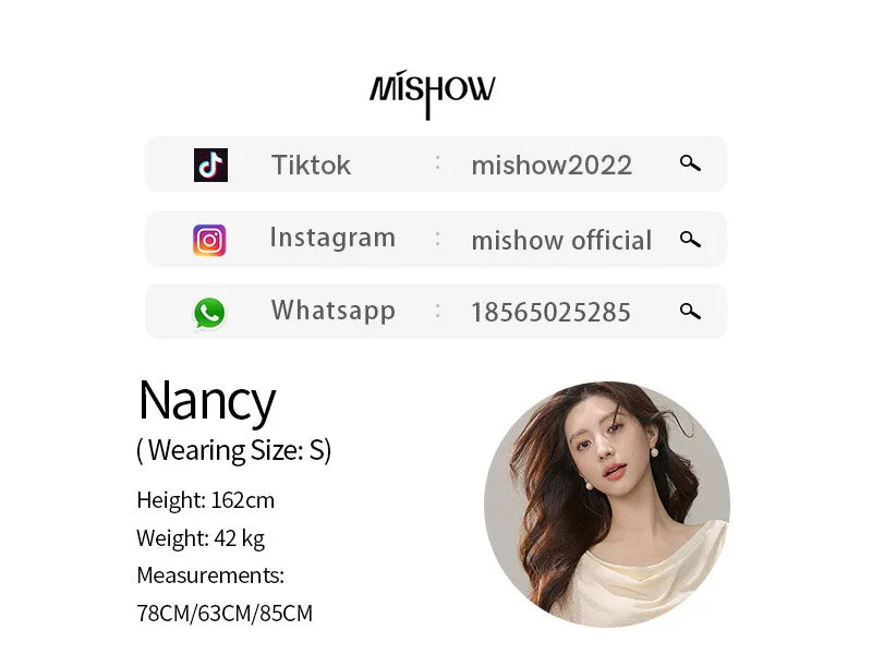 MISHOW Women's Multi Colored Knitted Top 2026 Spring Swinging Collar Flare Sleeve Top Side Twist Whist Casual T-Shirt MXF13T1473