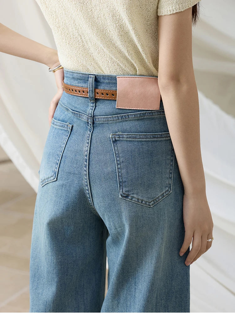 MISHOW Versatile Summer New Long Jeans Women 2025 Slimming High Waist Ankle-Length Wide Leg Pants Female Retro Thin MXE32K0919