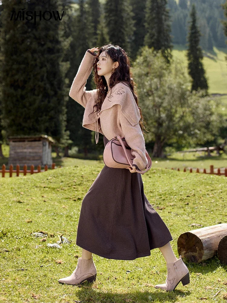 Mishow Arctic Knitted Cardigan & Strap Dress Set MXD42L2016