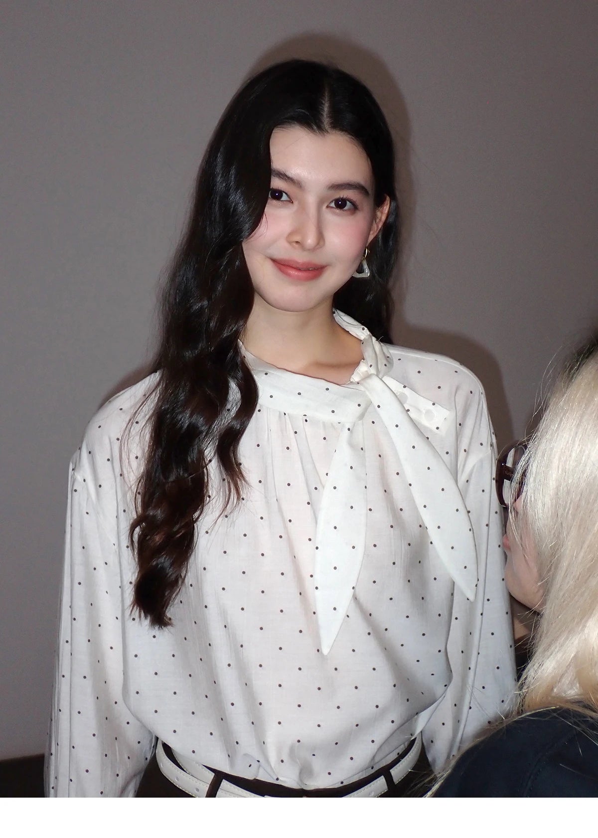 MISHOW Women's White Polka Dot Blouse Spring Bow Tie Neck Sheer Chiffon Blouses Casual Long Sleeve Top Office Lady MXF13X2531