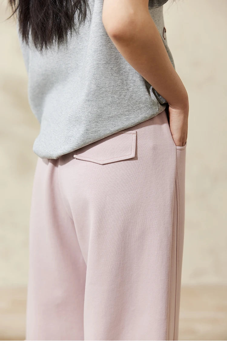 MISHOW Elastic Waist Sweatpants for Women Spring 2025 Versatile Solid Sports Pants Straight Leg Long Sickle Pants MXE14K0875