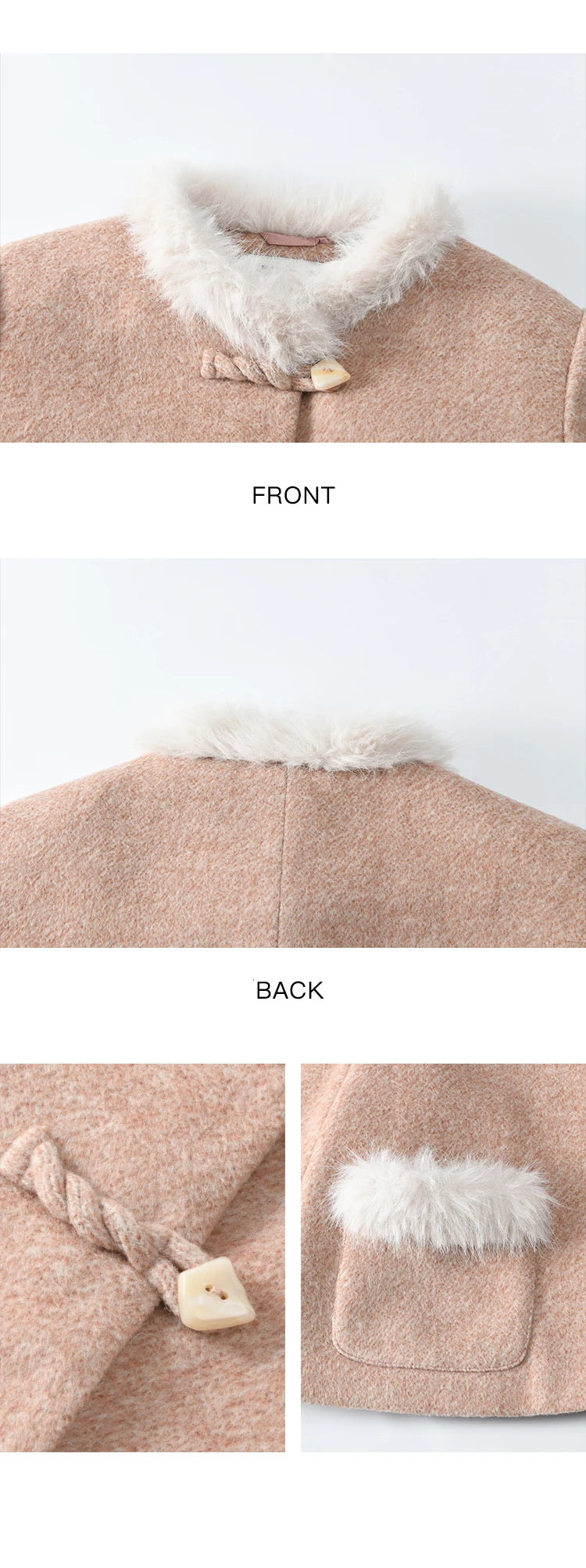 MISHOW New Chinese Tweed Coats Midi Skirts Separately Clothes Winter Woman Sweets Edge Design Plush Fur Coat Women MXD54W0583
