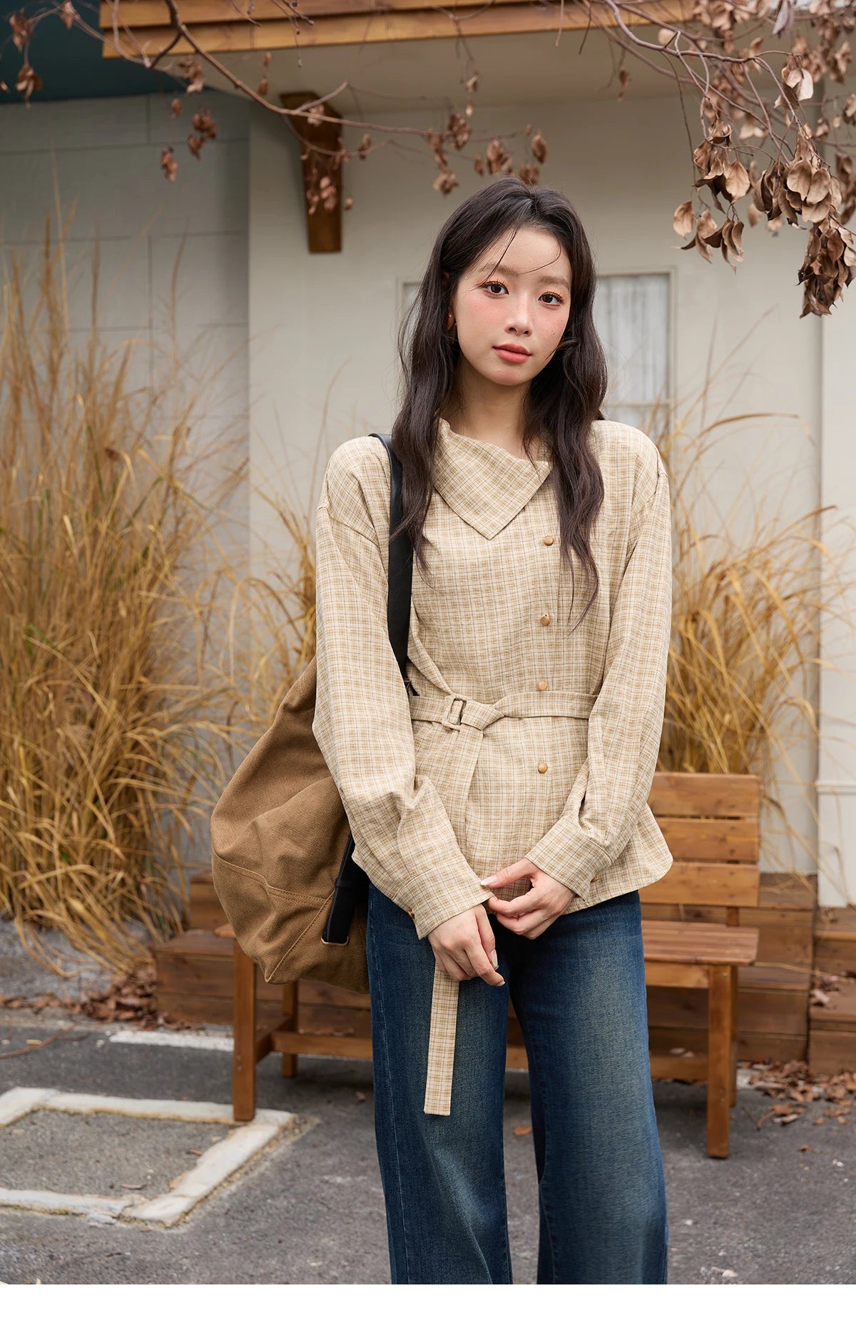 MISHOW Asymmetrical Shirt Belt Design Skew Collar MXE88C2417
