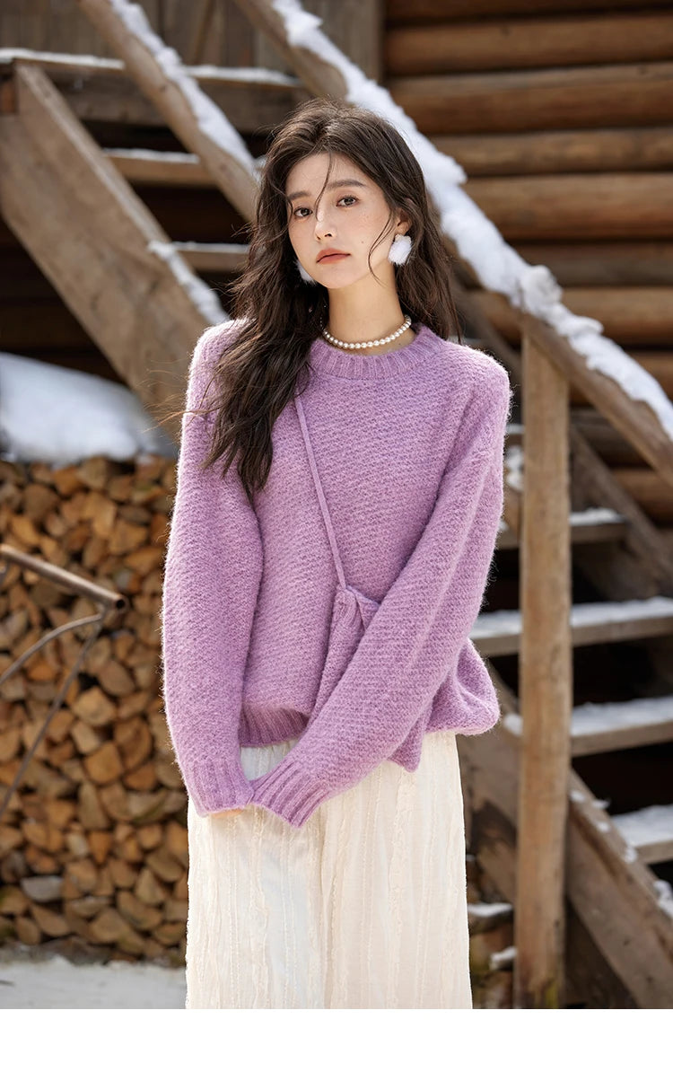 MISHOW Knitted Sweater Daily Leisure Versatile Pullovers Match Bag Oversized Sweater Women Soft Warm Office Lady MXD57Z1083