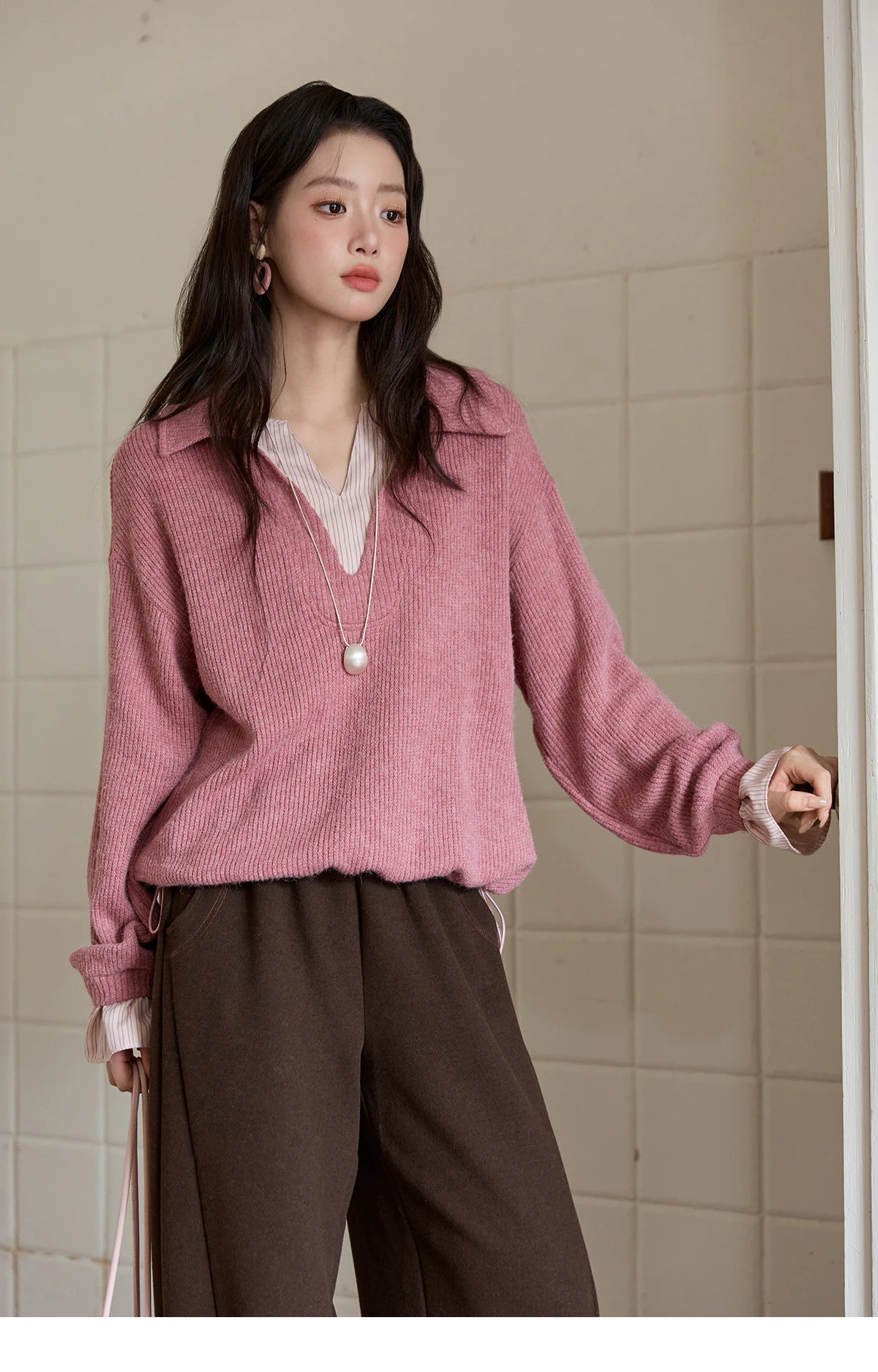 MISHOW Casual Pants for Women 2025 New Fashion Solid Loose Wide-leg Pants Commute Comfortable Women's Winter Pants MXE51K1093