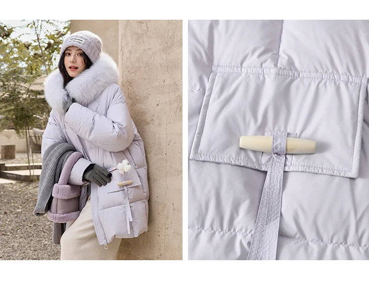 MISHOW Thickened Down Jacket Women's Hooded Zipper Long Sleeved 2024 Winter Korean Basic Warm Sweet Cotton Jacket Top MXD36Y0051