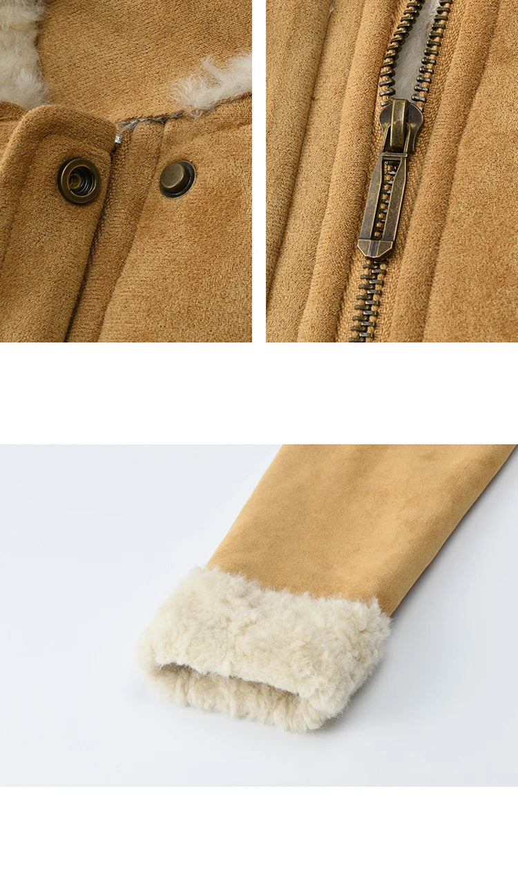 MISHOW Woman Elegant Jacktes 2025 Winter Floral Embroidered Fur Sheath Coat Retro Commute Plush Lapel Warm Short Coat MXE87W0918