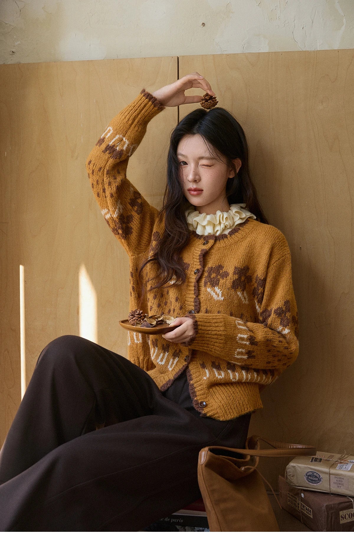 MISHOW Winter 2025 Turtleneck Knit Pullover for Women Thick Warm Fuzzy Cardigan Coat Outerwear Chic Streetwear MXE87Z2699