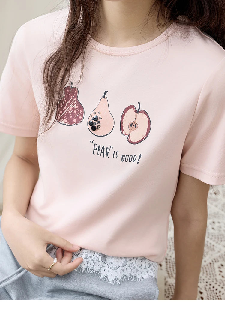 MISHOW Summer Print Casual T-shirt Women New 2025 Short Sleeve Round Neck Slim Shirts Female Fashion Office Lady Tops MXE33T0500