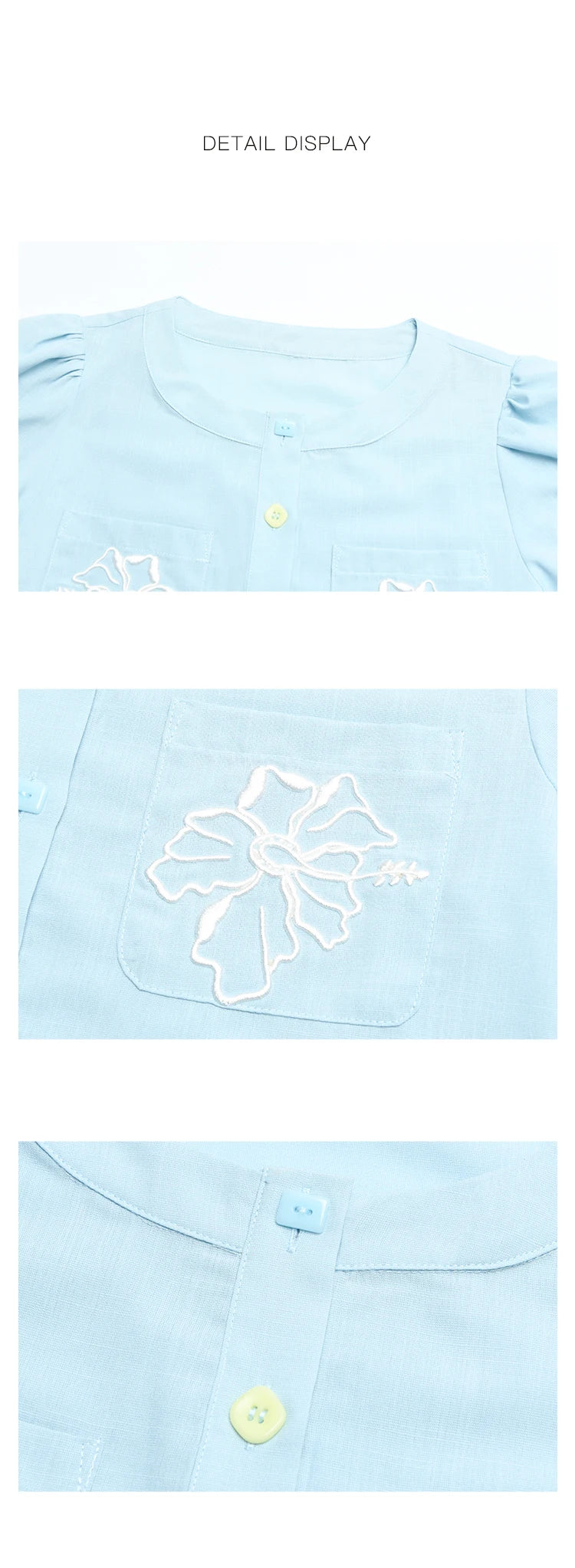 MISHOW Blue Pocket Patchwork Lace Shirt Elastic Waist Skirt Separately 2024 Summer Korean Round Neck Top Sweet Skirts MPD22B0450