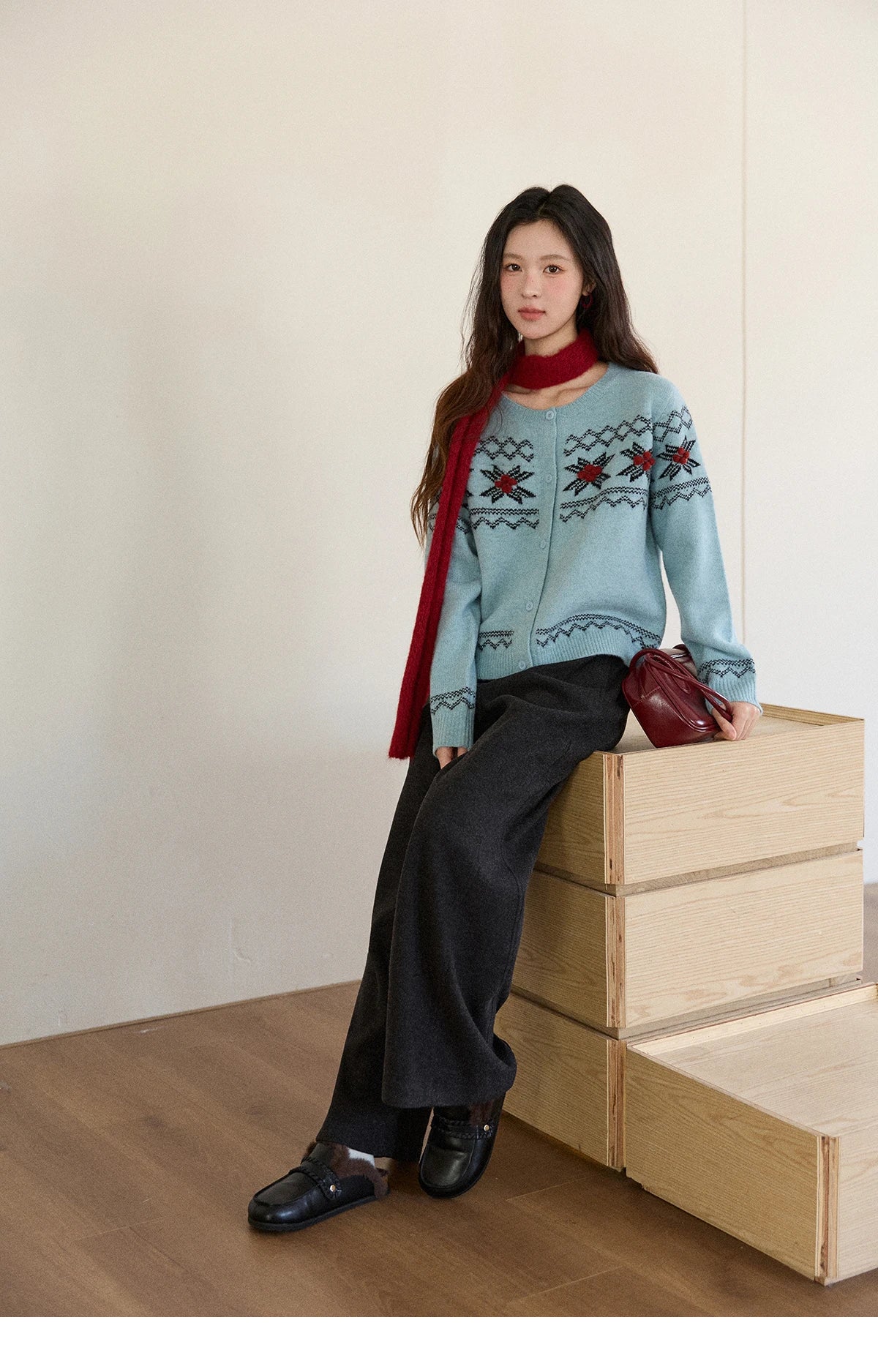 MISHOW Wide-leg Pants for Women 2025 Autumn Winter High Waist Straight Lace-up Loose Pants Retro Casual Slim Pants MXE89K1100