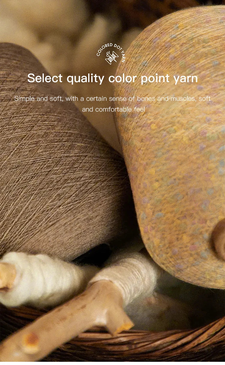 MISHOW Women's Retro Chic Knitted Top 2025 Autumn French Color Polka Dot Knitted Round Neck Curved Hem Thin Sweaters MXE43Z1343