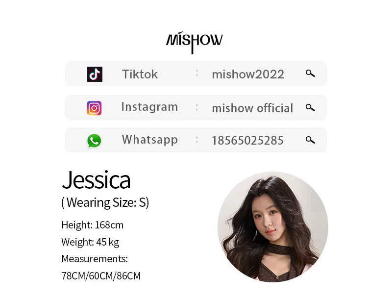 MISHOW Women's Wool Blend Fake Two Piece Draped Neck Knit Top 2026 Spring Wave Point Ribbon Contrast Color Casual Top MXF13Z2977