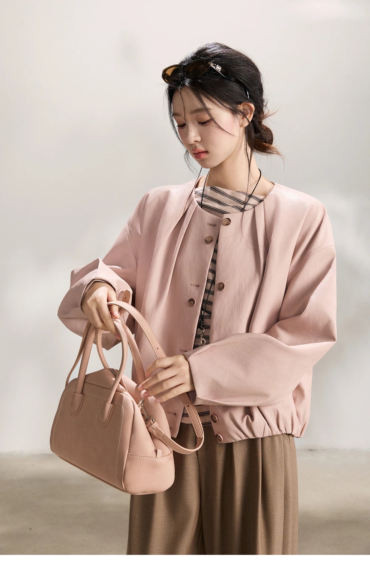 MISHOW Striped Boat Neck Long Sleeve Tops 2026 Spring Ruched Side SlimCasual Soft Breathable T-Shirt with Necklace MXF13T1514