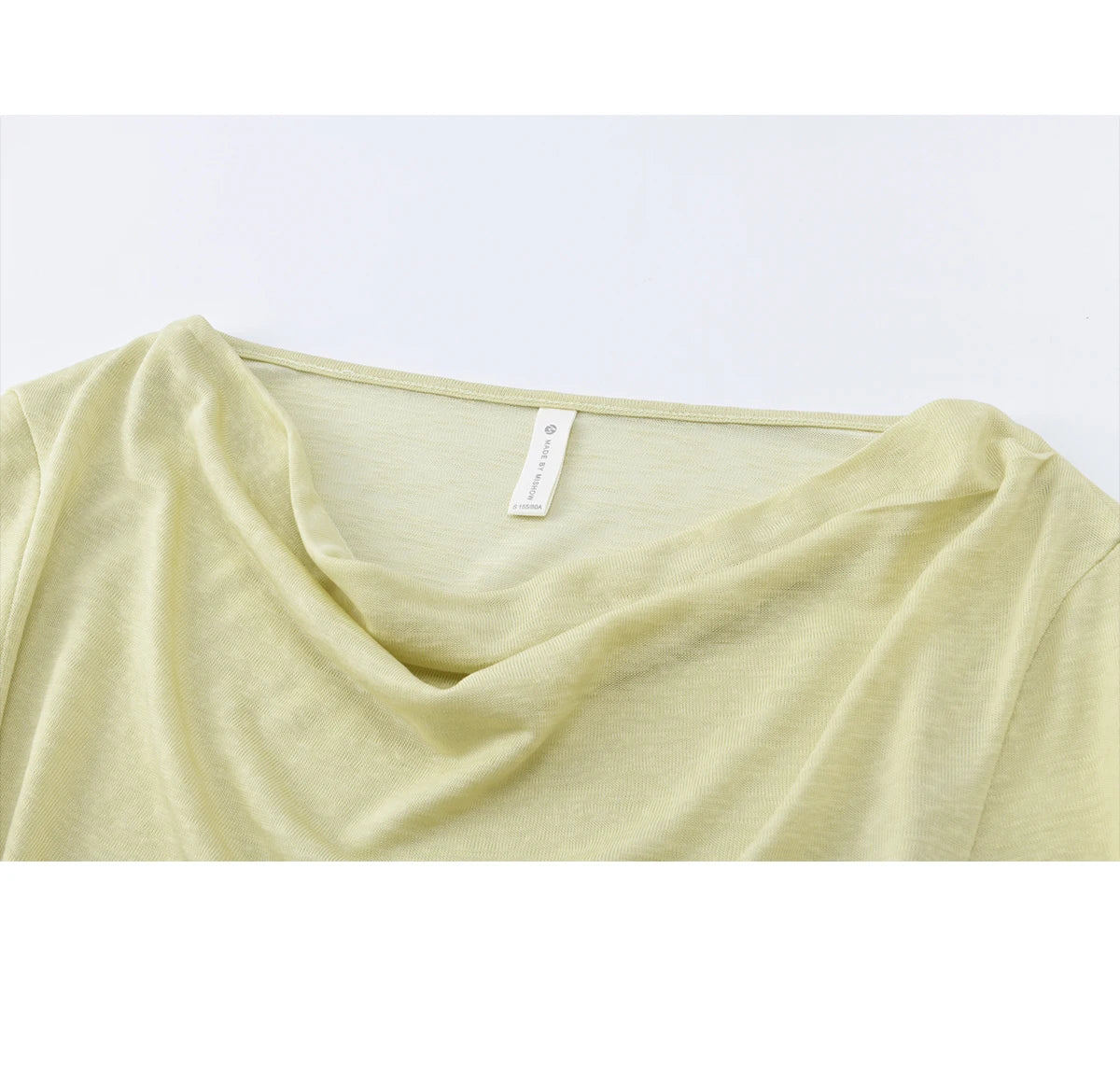 MISHOW Women's Multi Colored Knitted Top 2026 Spring Swinging Collar Flare Sleeve Top Side Twist Whist Casual T-Shirt MXF13T1473