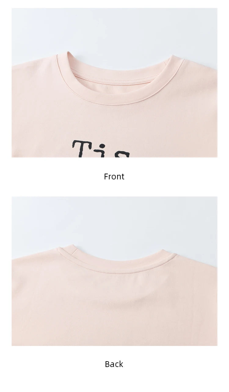 MISHOW Casual Pink Letter T-shrit Women Summer 2025 New Short Sleeve Round Neck Shirts Woman Fashion Lace Tops Lady MXE32T0529