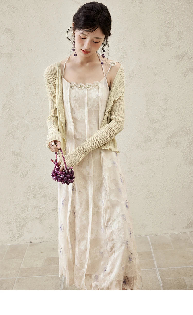 MISHOW Print Suspender Dress Women 2025 Spring Summer Square Collar Sleeveless Cut Flower Dresses New Fashion Slim MXE16L2144