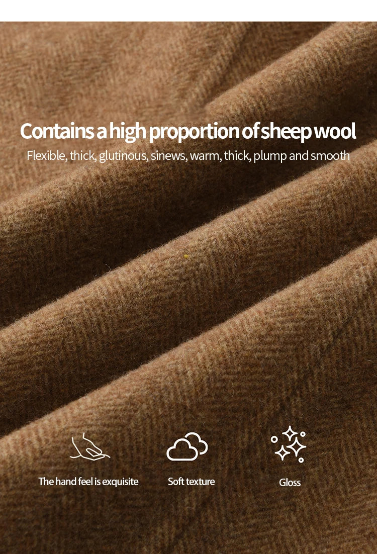 MISHOW Plaid Double-faced Wool Coat Women 2025 Winter Retro Lapel Single Buckle Loose Mid-length Coat Woman Clothes MXE89W0898