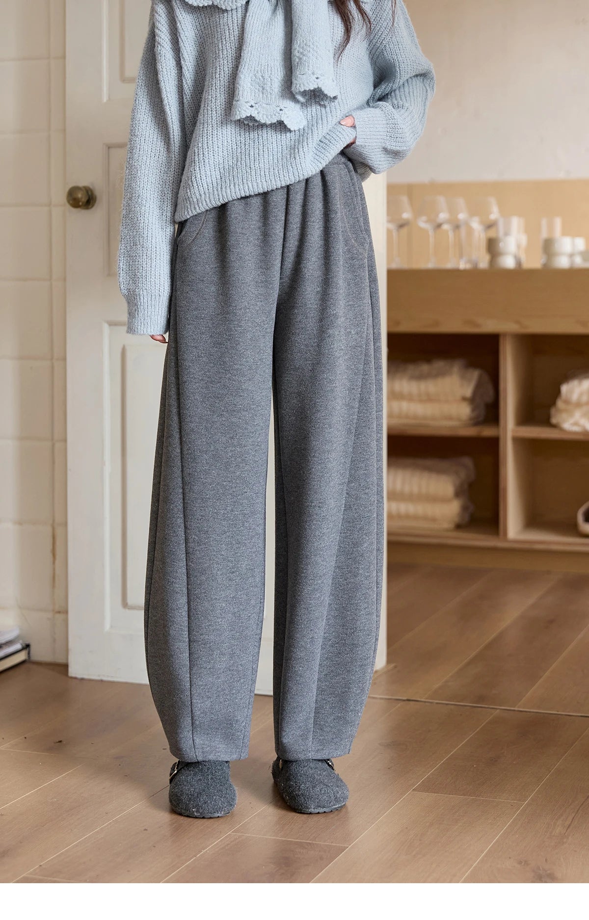 MISHOW Casual Pants for Women 2025 New Fashion Solid Loose Wide-leg Pants Commute Comfortable Women's Winter Pants MXE51K1093