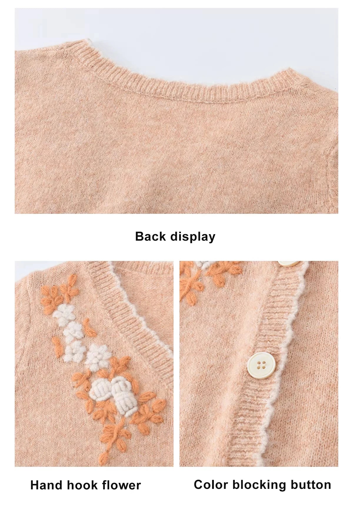 MISHOW Women's Floral Embroidery Knitted Cardigan 2026 Spring V-Neck Casual Short Tops Elegant Slim Knitted Sweater MXF11Z2917