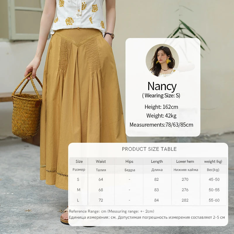 MISHOW Fashion High Waist Skirts for Woman 2025 Summer New Ladies Casual Pocket Bottom Spliced Hollow Out Lace Skirts MXE35B0724